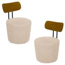 Ver imagem 1 de Kit 2 Poltronas Decorativas Redondas 53cm Le Moon M22 Linho Cru - Mpozenato