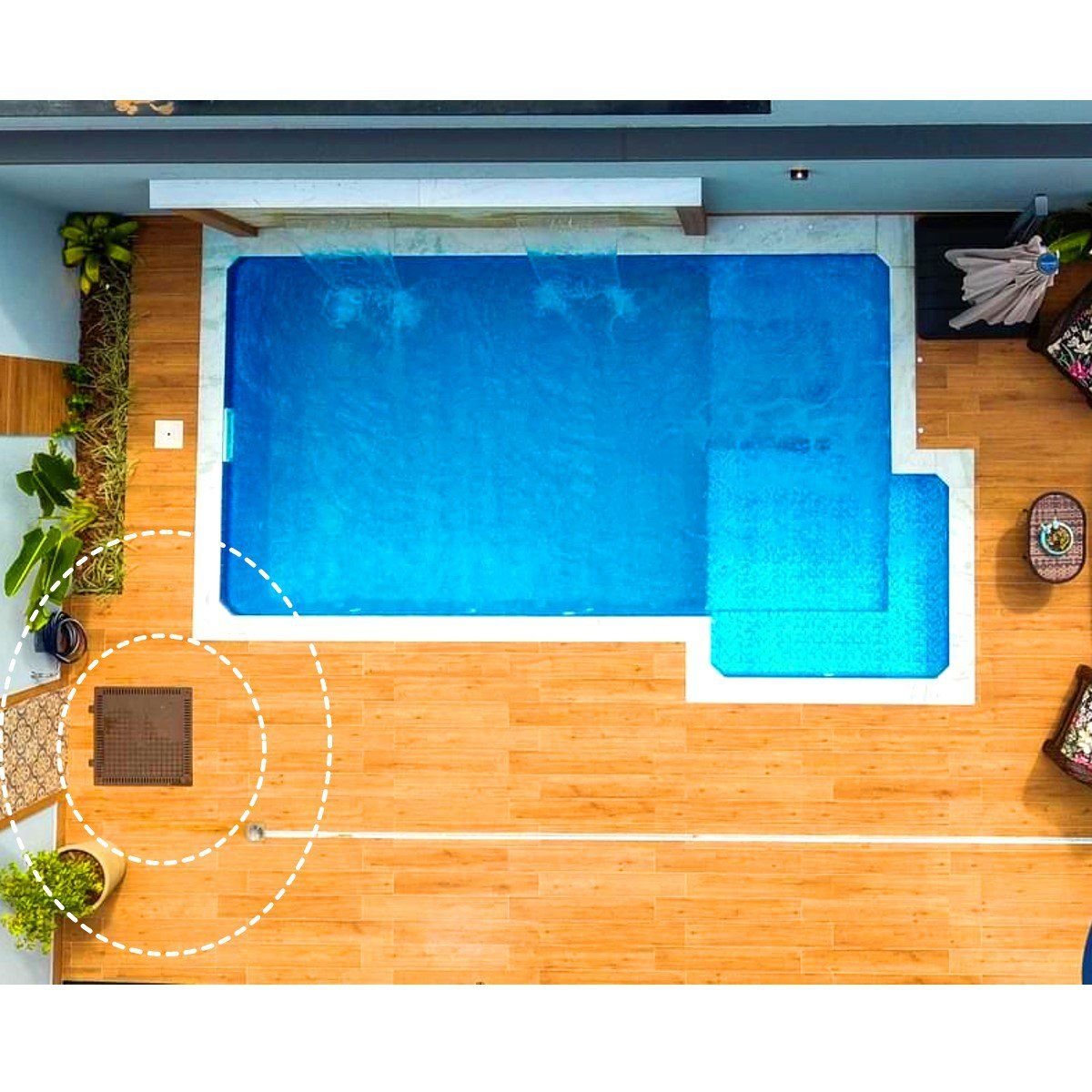 Tampa Casa Máquina Piscina Lisa Articulada Grelha 80x80cm B1 - 11