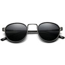 Ver imagem 2 de Óculos de Sol Polarizados Unissex Vintage Redondos Proteção Uv400 Cinza