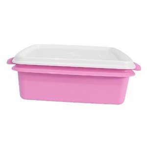 Tupper Pote 800ml Rosa com Tampa Branca Tupperware