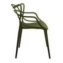 Ver imagem 2 de Conjunto 6 Cadeiras Allegra Verde Militar em Polipropileno com Pés de Madeira para Sala de Jantar