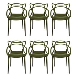 Conjunto 6 Cadeiras Allegra Verde Militar - 1 Conjunto 6 Cadeiras Allegra Verde Militar - 1