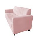 Ver imagem 2 de Sofá Jade 3 Lugares Suede Rosa Bebe - Dominic Decor