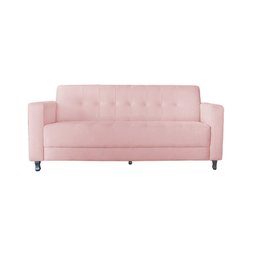 Sofá Jade 3 Lugares Suede Rosa Bebe - Dominic Decor - 1