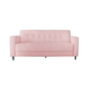 Sofá Jade 3 Lugares Suede Rosa Bebe - Dominic Decor