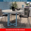 Ver imagem 2 de Mesa de Reunião Redonda P25 Pandin 110 Cm (largura) Tampo Mdp Cinza Pé Aço Tubular Azul Dali