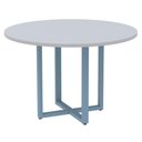 Ver imagem 1 de Mesa de Reunião Redonda P25 Pandin 110 Cm (largura) Tampo Mdp Cinza Pé Aço Tubular Azul Dali