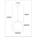 Ver imagem 2 de Pendente Esférico Bivolt 35cm Esphera Madelustre