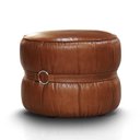 Ver imagem 6 de Kit 2 Puff Decorativo Redondo Drum de Couro Caramelo - PR Móveis