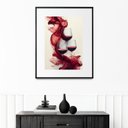 Ver imagem 1 de Quadro Vinho Tinto Taças - 60x48cm:moldura Branca