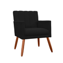 Ver imagem 3 de Conjunto 2 Poltronas Decorativa Para Quarto Closet Clínica Cecília Suede Preto - LM DECOR