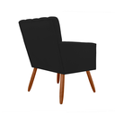 Ver imagem 4 de Conjunto 2 Poltronas Decorativa Para Quarto Closet Clínica Cecília Suede Preto - LM DECOR