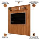 Ver imagem 3 de Painel Ripado para TV 75 pol Sala Quarto 223x240cm Lexa D05 Freijó - Lyam Decor