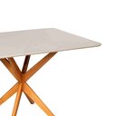 Ver imagem 2 de Mesa de Jantar Yara Retangular Tampo Laqueado com Vidro 140x90:off White