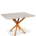 Ver imagem 1 de Mesa de Jantar Yara Retangular Tampo Laqueado com Vidro 140x90:off White