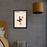Quadro Laranja Bauhaus - Running Man 24x18cm:moldura Preta - 1