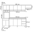 Ver imagem 4 de Cozinha Modulada 4 Peças Balcão sem Tampo 160cm Andréia Amêndoa/preto - Ajl Móveis