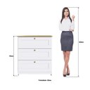 Ver imagem 5 de Cômoda para Quarto 3 Gavetas Americano Branco/Gelo/Ipê
