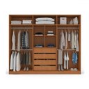 Ver imagem 3 de Guarda-roupa Casal Valência 6 Portas 4 Gavetas Freijó/azul - Politorno