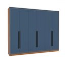 Ver imagem 2 de Guarda-roupa Casal Valência 6 Portas 4 Gavetas Freijó/azul - Politorno