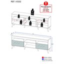 Ver imagem 4 de Rack TV 65" Retrô com Espelho 2 Portas Paris Multimóveis V3332 Preto/Branco