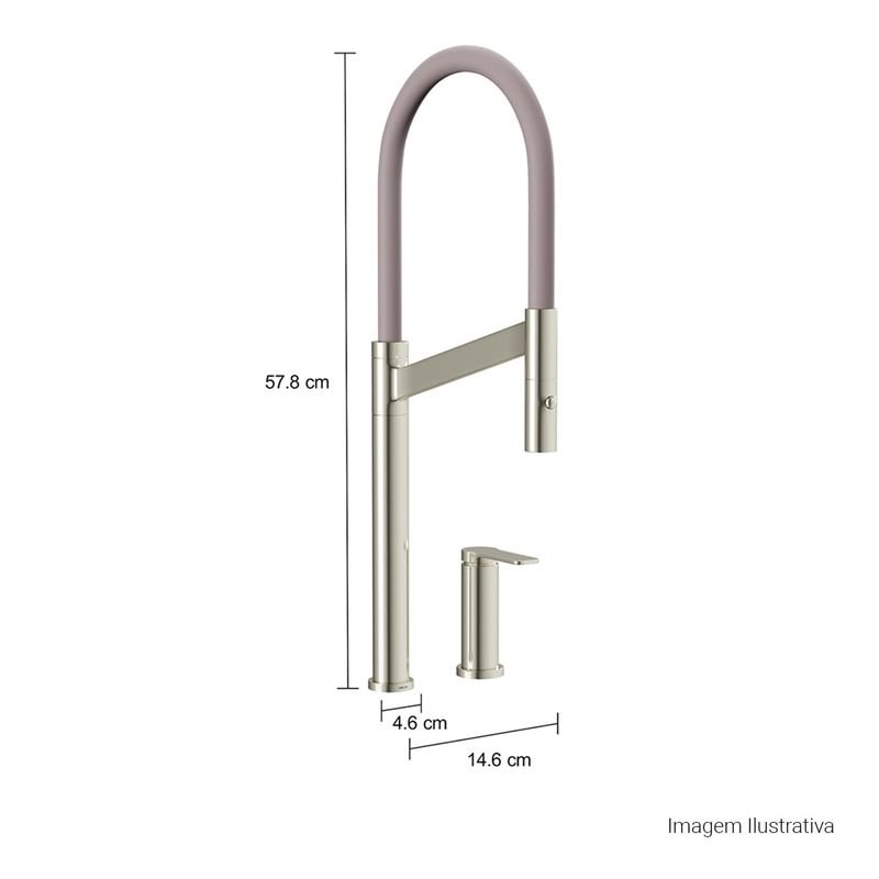 Misturador Monocomando de Mesa para Cozinha Deca Colore Inox e Fendi 2289.inx.fd - 2