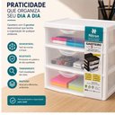 Ver imagem 5 de Organizador Gaveteiro 3 Gavetas Mesa Bancada Documentos Acessorios Multiuso Escritorio Porta Joias