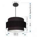 Ver imagem 6 de Lustre para Sala de Jantar Vivare Md-4395 Cúpula em Tecido 55cm Preto 127/220v