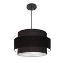 Ver imagem 1 de Lustre para Sala de Jantar Vivare Md-4395 Cúpula em Tecido 55cm Preto 127/220v