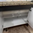 Ver imagem 4 de Gabinete Cozinha 114cm Armário 3 Gavetas 2 Portas Multiuso: Grafite