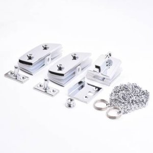 Kit 7 Fechadura Basculante VA Grande Glass Peças kit7 Cinza claro