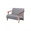 Ver imagem 1 de Poltrona Namoradeira Venus Braço Madeira Maciça Suede Unidecor Cinza