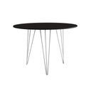 Ver imagem 1 de Mesa De Jantar Redonda 90Cm Preta Clips 3 Pés Ferro Branco Cor: Preto