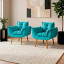 Ver imagem 1 de Kit 2 Poltronas Decorativas Reforçadas para Sala Alice para Recepção Manicure Escritório Suede