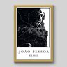 Quadro Mapa João Pessoa - 30x20cm - Moldura Padrão Madeira - 1