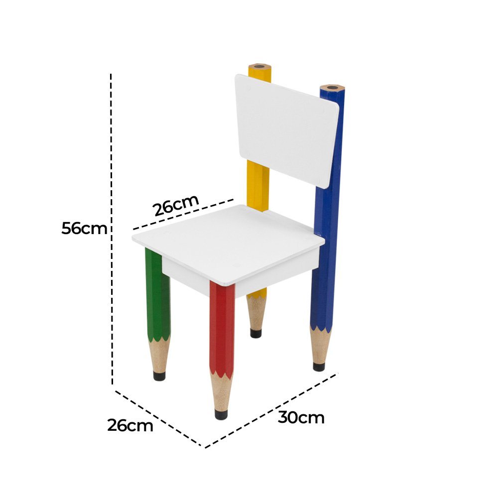 Kit para Quarto Infantil Mesa Redonda com Pé Lápis e 4 Cadeiras Pé Lápis - 8