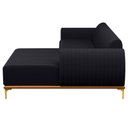 Ver imagem 6 de Sofá 255cm 4 Lugares com Chaise Direito Pés Gold Molino D-465 Linho Chumbo - Domi