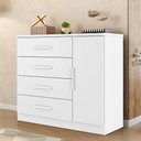 Ver imagem 5 de Comoda 4 Gavetas 1 Porta Novage 115 cm Branco Absoluto Zanz