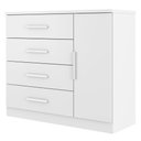 Ver imagem 1 de Comoda 4 Gavetas 1 Porta Novage 115 cm Branco Absoluto Zanz