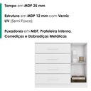 Ver imagem 4 de Comoda 4 Gavetas 1 Porta Novage 115 cm Branco Absoluto Zanz