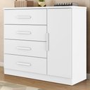 Ver imagem 2 de Comoda 4 Gavetas 1 Porta Novage 115 cm Branco Absoluto Zanz