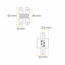 Ver imagem 4 de Dobradiça Invisivel Cromada - 62x15mm