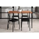 Ver imagem 5 de Mesa P/ Cozinha 1586 Aço C/ Tampo Madeirado 120x80cm Preto/freijo - Carraro