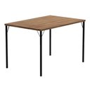Ver imagem 1 de Mesa P/ Cozinha 1586 Aço C/ Tampo Madeirado 120x80cm Preto/freijo - Carraro