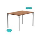 Ver imagem 3 de Mesa P/ Cozinha 1586 Aço C/ Tampo Madeirado 120x80cm Preto/freijo - Carraro