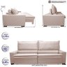 Sofá Retrátil e Reclinável 2,95m Império com Molas Cama inBox Linho Bege Claro - 3