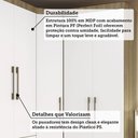 Ver imagem 2 de Guarda Roupa de Canto Paris 5 Portas de Bater 4 Gavetas MDP Avelã Pf-Branco Pf Luciane Móveis
