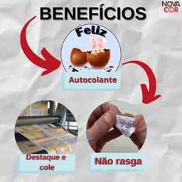 Adesivo Coelho Ovo de Páscoa Fofo Embalagens Feliz Páscoa 50 Und - 2