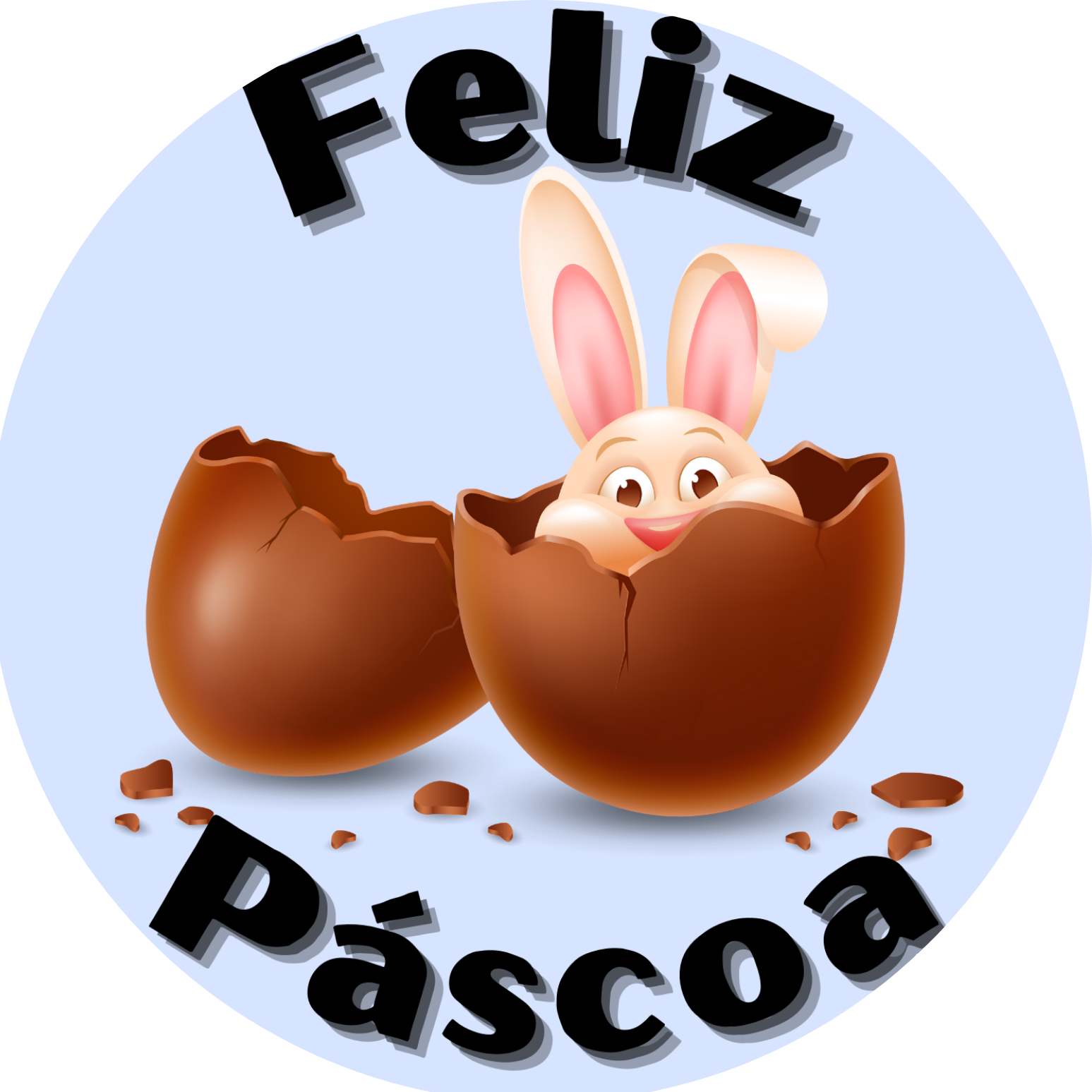 Adesivo Coelho Ovo de Páscoa Fofo Embalagens Feliz Páscoa 50 Und