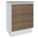 Ver imagem 1 de Balcão Glamy 60 cm 1 Porta Branco e Rustic Madesa